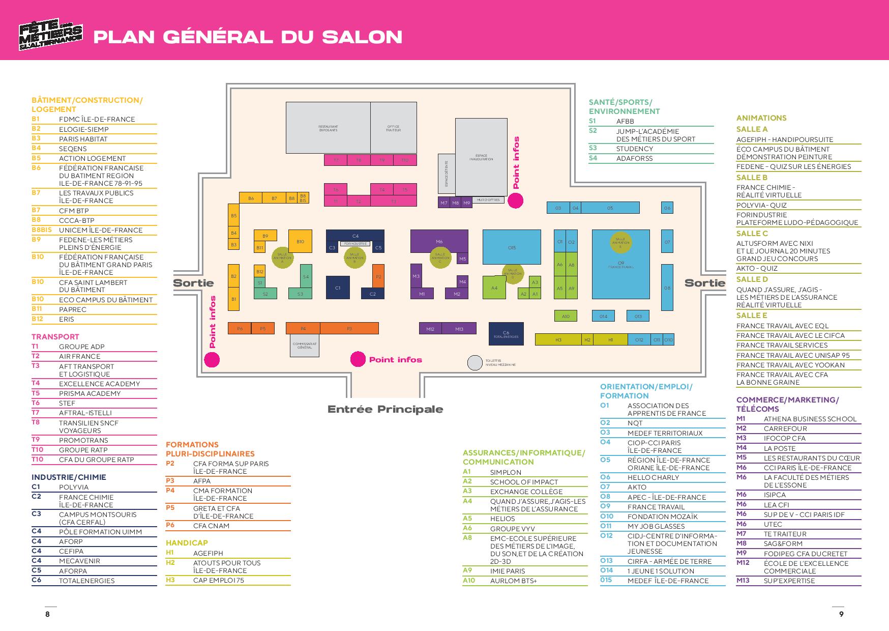Plan général du salon 2025
